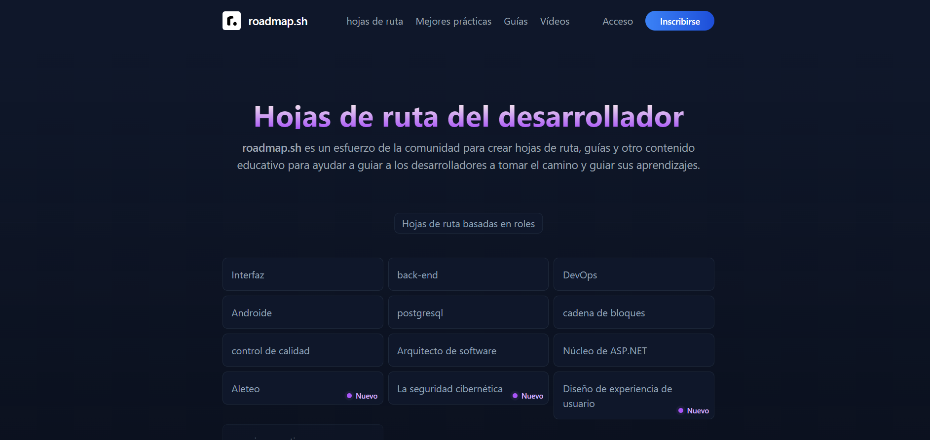 mapa de carrera de software